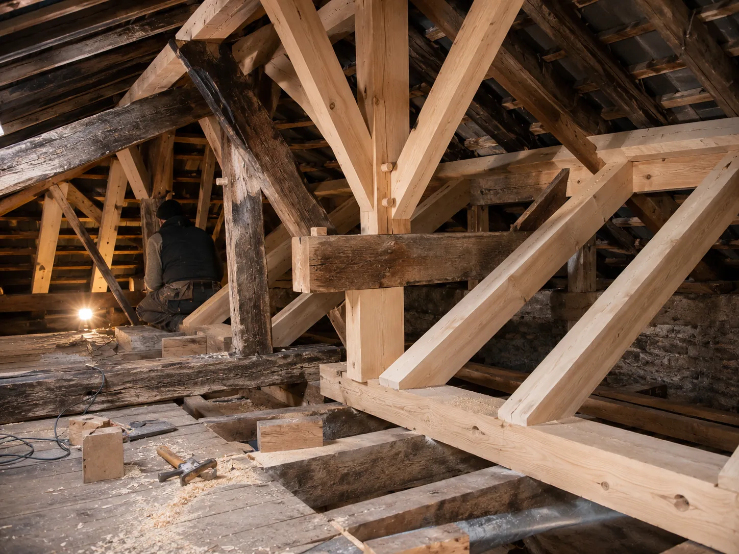 Réparation de charpente traditionnelle en bois à Caluire-et-Cuire