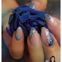 Pose gel — Paillettes bleu nuit